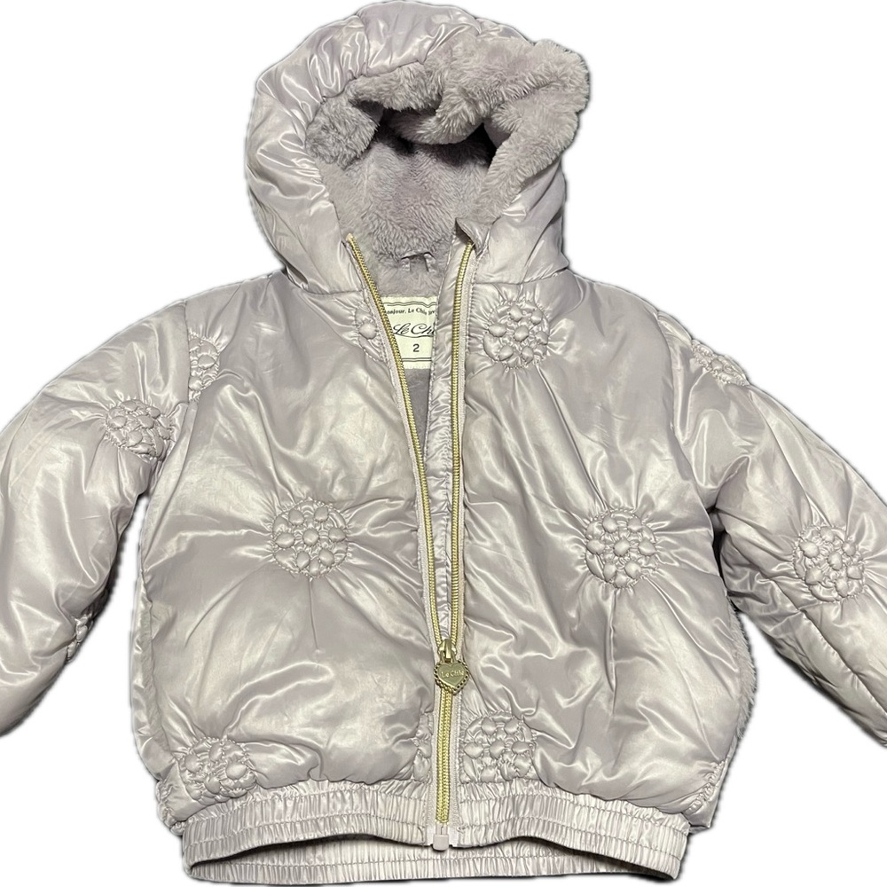 Chic Quilted Toddler Jacket with Floral Accents